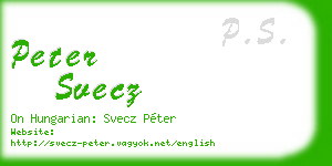 peter svecz business card